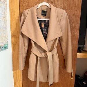 Ted Baker 70% Wool Blend Wrap Coat. Size 1